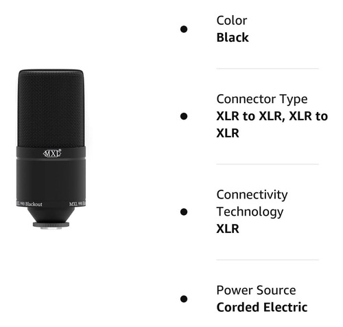 Micrófono De Condensador 990 Blackout Llmited Edition