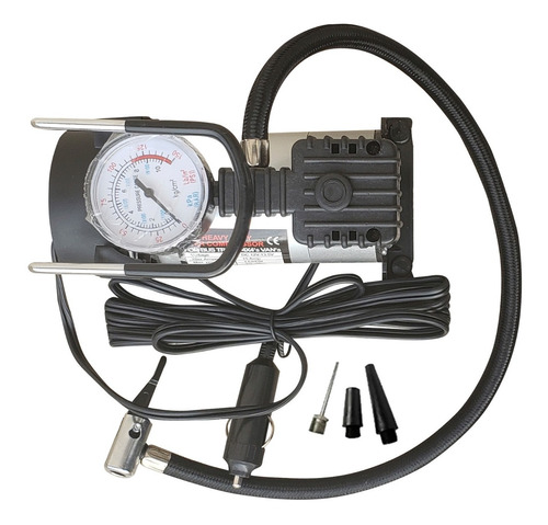 Imagen 3 de 10 de Compresor Aire 1 Piston Cilindro 12v Metal Auto Bici Bolso