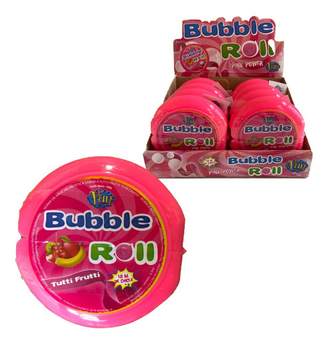 Chicle Fun Candy Bubble Roll Tutti Frutti 58g.