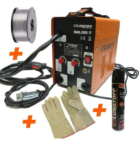 Imagen 3 de 8 de Soldadora Lusqtoff Sml130- Mig Flux 120 Amp + Rollo Alambre