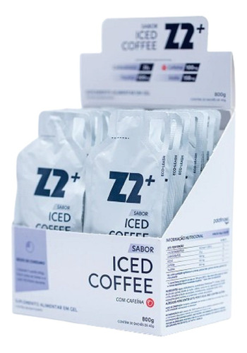 Gel Z2+ 40g Caixa 20 Sachês Sabor Iced Coffee 100mg Cafeína
