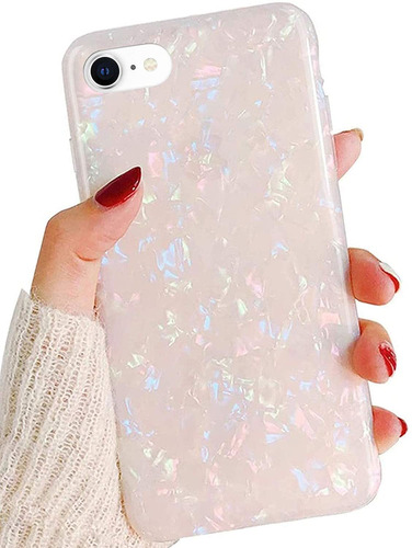 Funda Para iPhone SE 2020, Blanco/glitter/resistente/deLG...