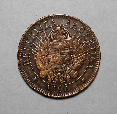 Argentina Escasos 2 Centavos De Patacon 1896 