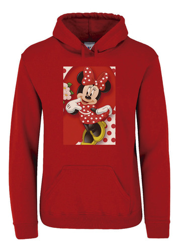 Sudadera Roja Capucha Unisex Minnie Cd202