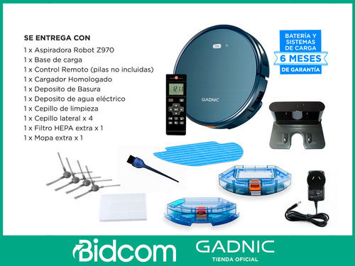Imagen 7 de 9 de Aspiradora Robot Inteligente Silenciosa Gadnic Trapeadora