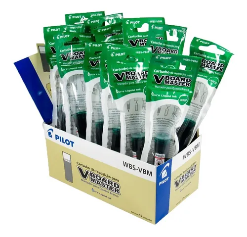 comprar Recarga Pincel Marcador Quadro Branco Vboard Master 12 Unid