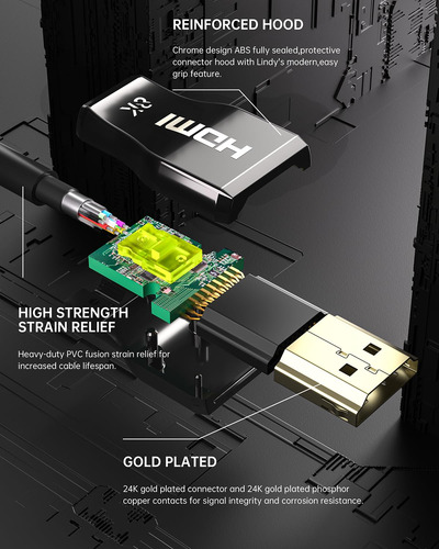 Cable Hdmi 2.1 8k 60hz Velocidad 48 Gpbs De 10 Metros