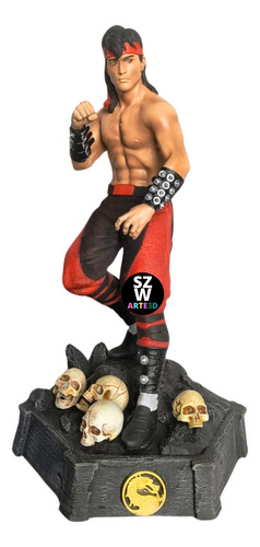 Kit Estatua Liu Kang Mortal Kombat 30cm