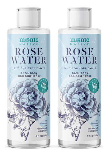 Agua De Rosas Con Acido Hialuronico Hidratante Facial Para M