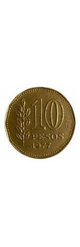 Moneda 10 Pesos 1977, Conmemorativa Alte. Brown.