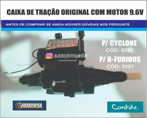  Cyclone 6201 - Garagem Sa -  Caixa De Tração 9.6v Original