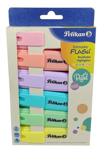 Resaltardor Pelikan Flash Pastel *6/// 2 Cajas