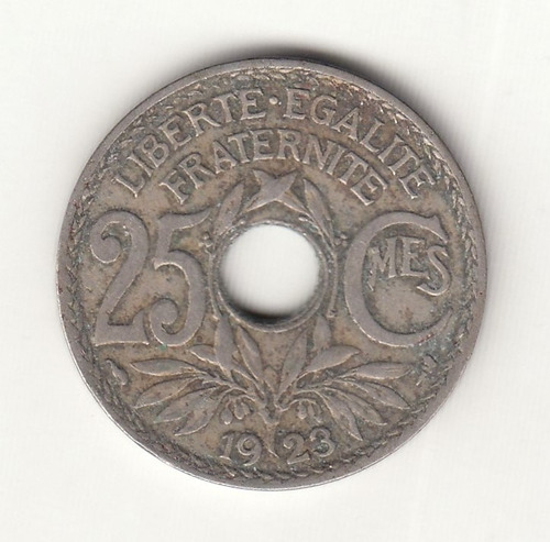 Moneda Francia 25 Centimes 1923 Lindauer