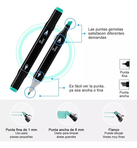 3 Pack De 120 Plumones Doble Punta Marcadores Pincel Mayoreo
