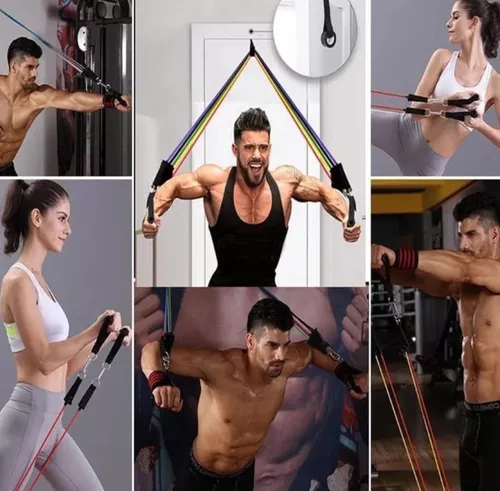 Juego de 11 bandas de resistencia para ejercicio físico y entrenamiento de  fitness con cuerda elástica para entrenamiento de musculación, cuerpo