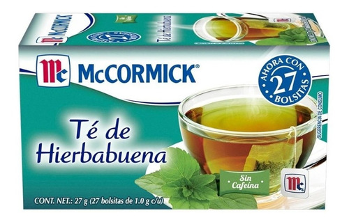 Té De Hierbabuena Mccormick 27 Bolsas De 1 G C/u