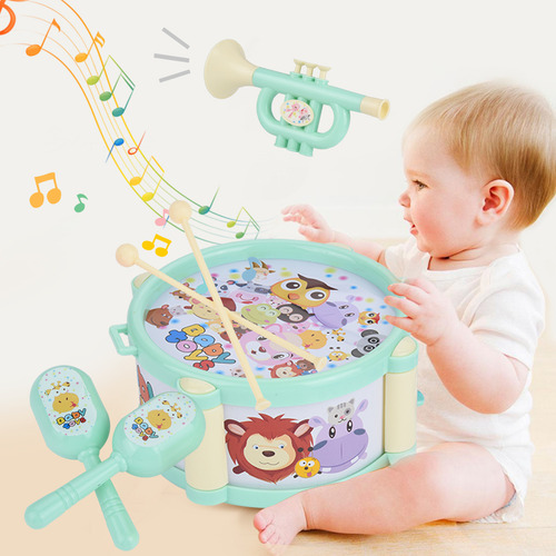 Tambor De Juguete Para Niños Green Green, Instrumentos Educa