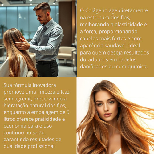 Shampoo Sem Sal Profissional Galao 5 L Argan Colageno