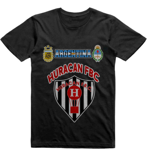 Remera Algodon Negra Huracan Fbc Vera Santa Fe