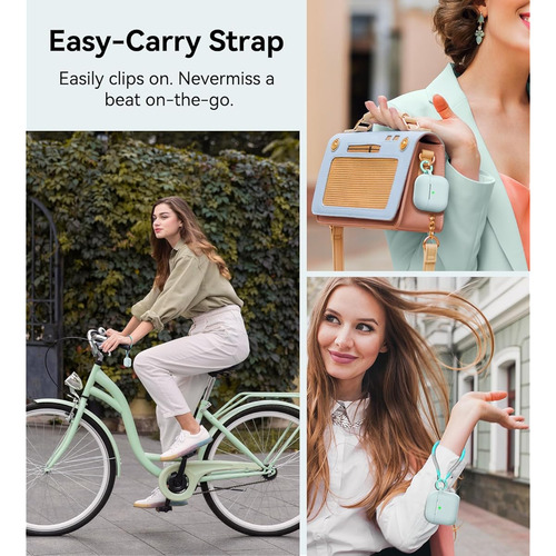 Funda Para AirPods 4 Generacion Silicon Verde Con Cordon