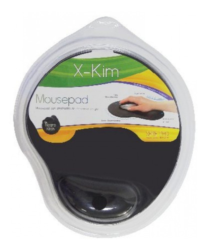 Mousepad Xkim Con Gel Apoya Muñeca En Microfibra Color Negro