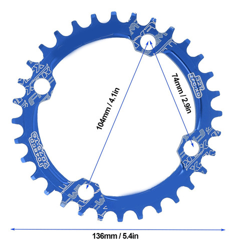 Plato De Bicicleta Fmfxtr 104 Bcd 32t Plato Redondo Azul