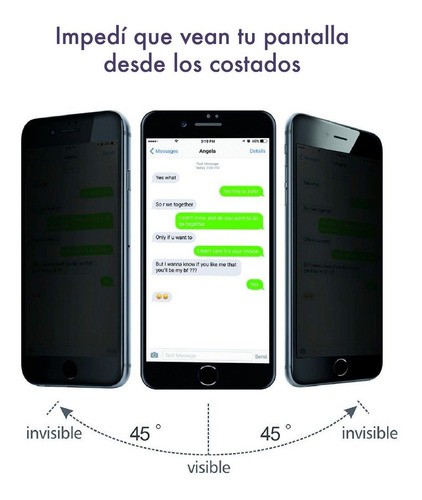 Imagen 3 de 10 de Film Ceramico Mate Antiespia Compatible iPhone 7 8 Se 2020