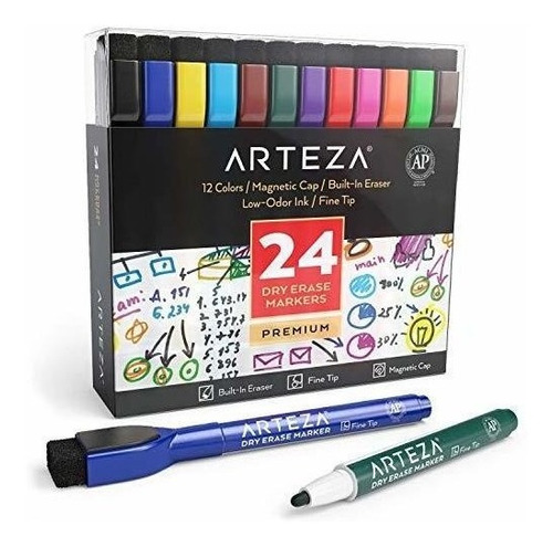 Marcadores Pintarron De Colores Arteza 24 Piezas Magneticos 