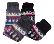 Comprar Polainas De Lana De Alpaca Norteñas( Pack X 2 Pares) Pack 3 Negro Y Gris Lana De Alpaca Unico