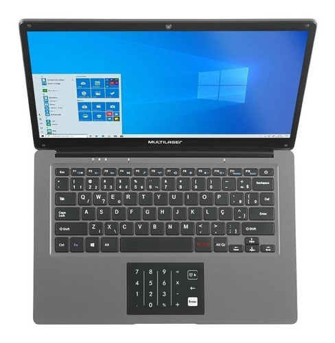 Imagem 3 de 7 de Notebook Multilaser Legacy Cloud PC131 gray 14", Intel Atom X5-Z8350 2GB de RAM 32GB SSD 1366x768px Windows 10 Home