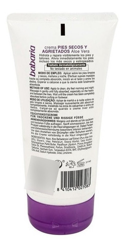 Imagen 2 de 5 de Oferta Del Dia Crema Pies Secos Babaria Aloe 150 Ml Technolo