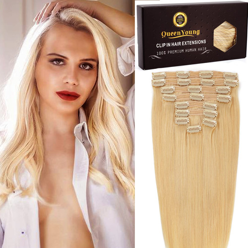 Queenyoung Extensiones De Cabello Humano Real Con Pinzas, 9.