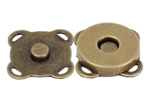 Botão Magnético 18mm Fecho Imantado Bronze P/ Costurar Imã