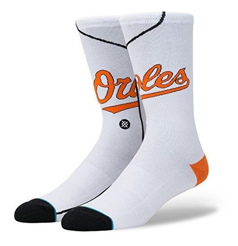 Calcetines Orioles Blanco Talla Grande.