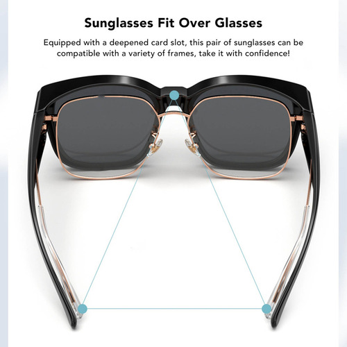 Óculos De Sol Fit Over Oversized Pc Non Slip Uv