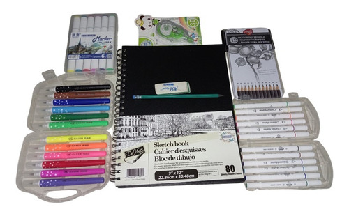 Kit Artistico Dibujo, Bocetos O Lettering Y Organizador