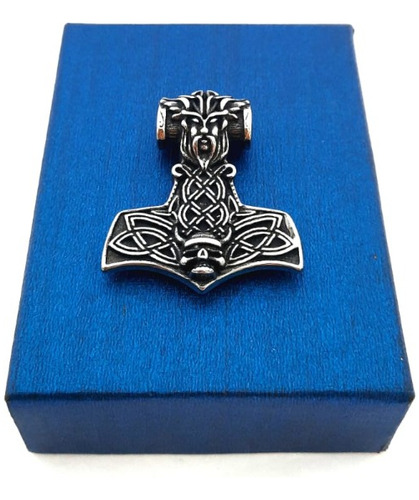 Collar Dije Martillo Thor Vikingo Nordico Mjolnir De Acero 