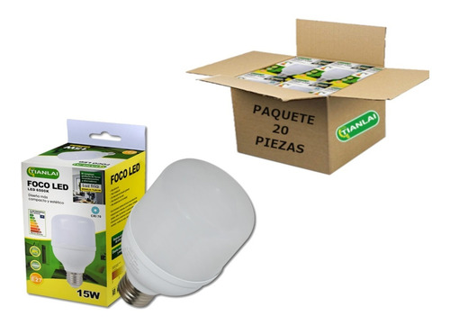 Kit De 20 Piezas De Foco Led Luz Blanca 15w Ahorrador Color de la luz Blanco frío