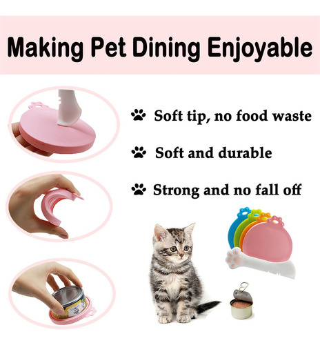 4 Silicone Pet Food Can Lids