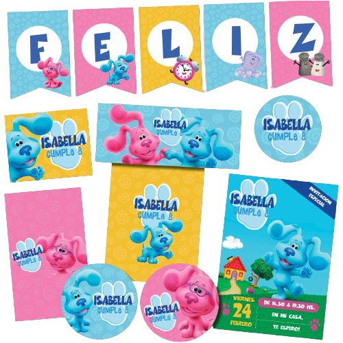 Kit Imprimible Personalizado Pistas De Blue Candy Deco Invit