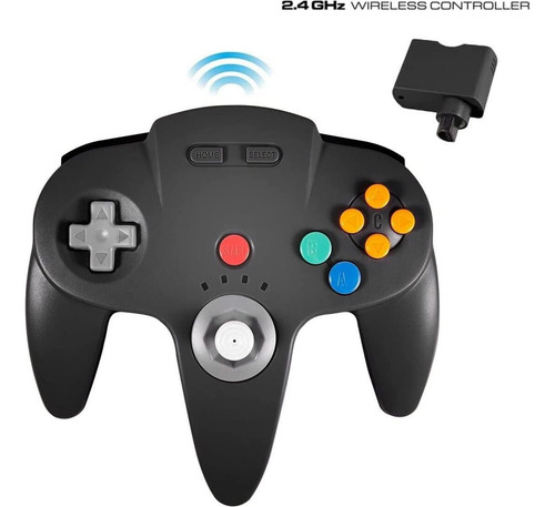 Controlador Inalámbrico Kiwitata Para N64 Negro - Joystick