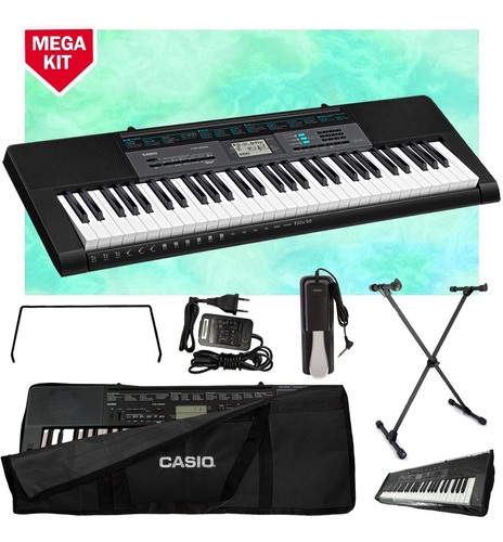 Kit Teclado Casio Ctk-2550 Musical 5/8 Completo Com Pedal