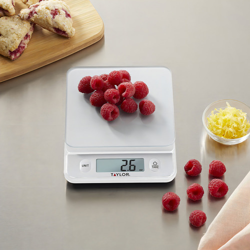 Taylor Báscula De Alimentos Con Tapa De Vidrio Con Botones. Color Plateado