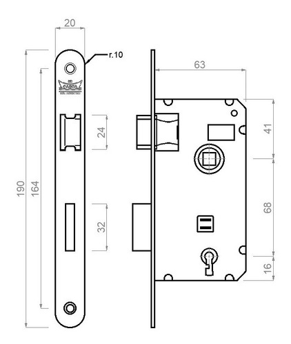 Imagen 5 de 8 de Combo N 3 Cerradura Reversible + Manija Picaporte Doble Balancín Acero Inoxidable Con Bocallave Para Puerta Placa