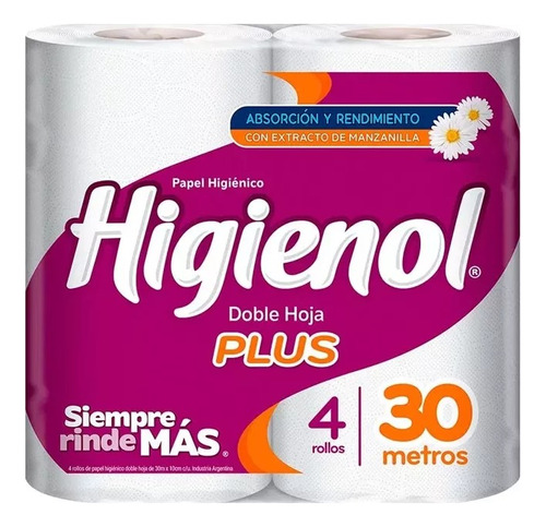 Papel Higienico Higienol Doble Hoja 30 M Bulto 10 Paq X 4 Un