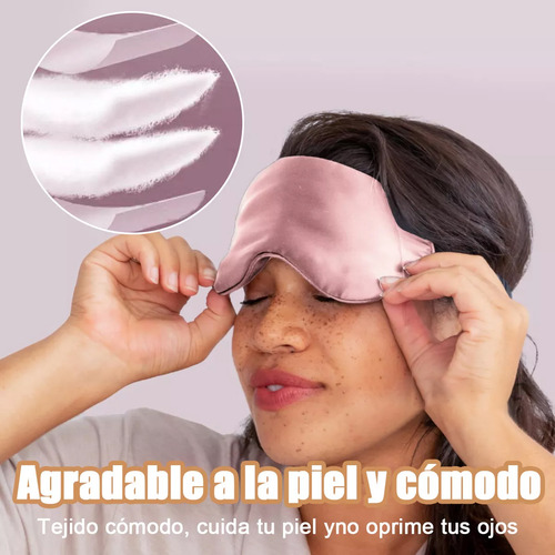 2pzs Gorro De Seda Para Dormir Y Máscara De Ojo Para Mujer