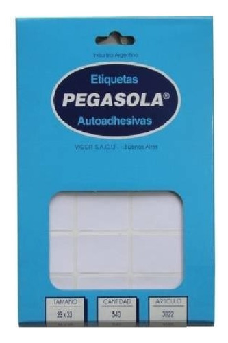 Etiquetas Autoadhesivas Pegasola Cajax30 Planchas Color 3022