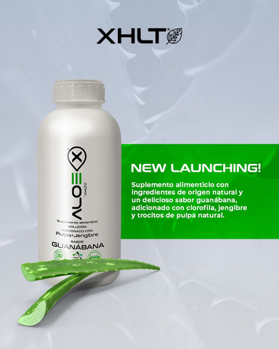 Aloe-x Sabor Guanábana Con Trocitos Pulpa Natural Y Jengibre