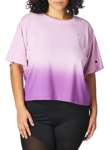 Blusa Champion Camiseta Recorta Rosa Púrpura Degradado Mujer