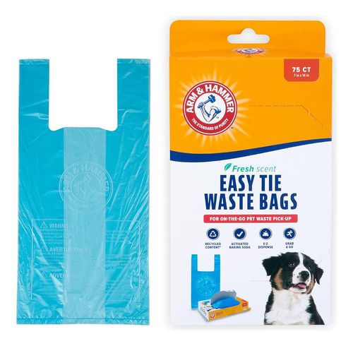 Arm & Hammer 71041 Bolsas De Residuos Easy-tie, Azul, 75 Cou